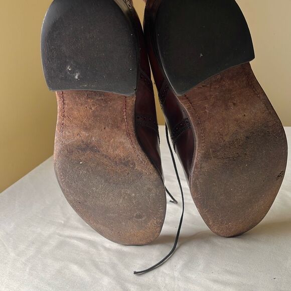 Vintage USA Leather Oxford Dress Shoesβ 10.5 Mahogany Brown - Picture 7 of 10